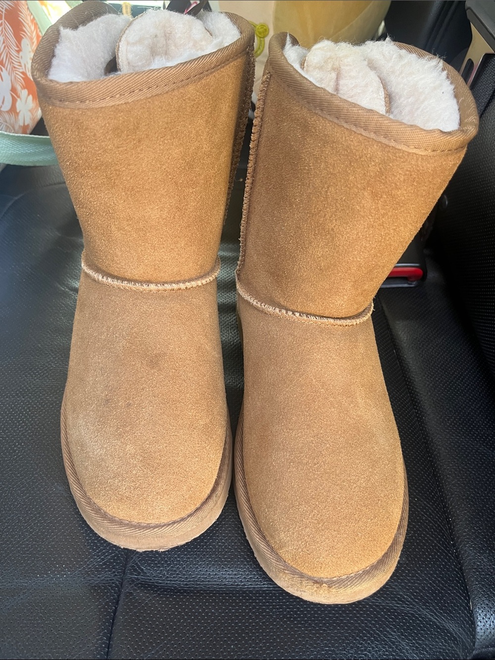 BearPaw Cream Shearling-Lined Slip-On Boots